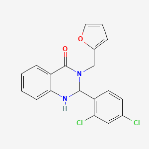 molecular formula C19H14Cl2N2O2 B5118449 2-(2,4-dichlorophenyl)-3-(2-furylmethyl)-2,3-dihydro-4(1H)-quinazolinone 