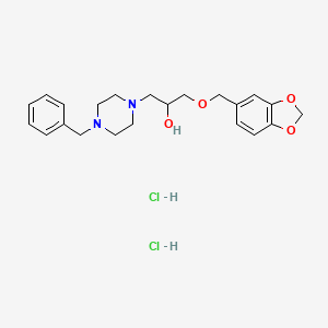 molecular formula C22H30Cl2N2O4 B5118454 1-(1,3-benzodioxol-5-ylmethoxy)-3-(4-benzyl-1-piperazinyl)-2-propanol dihydrochloride 