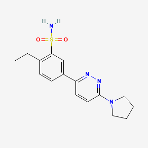 molecular formula C16H20N4O2S B5118465 2-ethyl-5-[6-(1-pyrrolidinyl)-3-pyridazinyl]benzenesulfonamide 