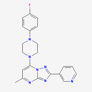 molecular formula C21H20FN7 B5118488 7-[4-(4-fluorophenyl)-1-piperazinyl]-5-methyl-2-(3-pyridinyl)[1,2,4]triazolo[1,5-a]pyrimidine 