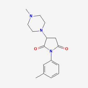 molecular formula C16H21N3O2 B5118506 1-(3-methylphenyl)-3-(4-methyl-1-piperazinyl)-2,5-pyrrolidinedione 