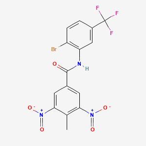 molecular formula C15H9BrF3N3O5 B5118527 N-[2-bromo-5-(trifluoromethyl)phenyl]-4-methyl-3,5-dinitrobenzamide 