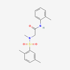 molecular formula C18H22N2O3S B5118531 N~2~-[(2,5-dimethylphenyl)sulfonyl]-N~2~-methyl-N~1~-(2-methylphenyl)glycinamide 
