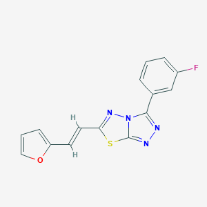 molecular formula C15H9FN4OS B511858 3-(3-fluorophenyl)-6-[(E)-2-(furan-2-yl)ethenyl][1,2,4]triazolo[3,4-b][1,3,4]thiadiazole CAS No. 1060798-30-2