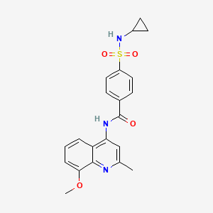 molecular formula C21H21N3O4S B5118664 4-[(cyclopropylamino)sulfonyl]-N-(8-methoxy-2-methyl-4-quinolinyl)benzamide 