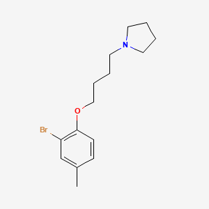 molecular formula C15H22BrNO B5118665 1-[4-(2-bromo-4-methylphenoxy)butyl]pyrrolidine 