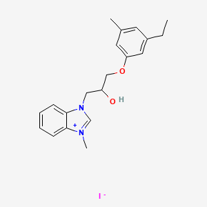 molecular formula C20H25IN2O2 B5118669 3-[3-(3-ethyl-5-methylphenoxy)-2-hydroxypropyl]-1-methyl-1H-3,1-benzimidazol-3-ium iodide 