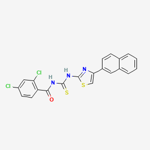 molecular formula C21H13Cl2N3OS2 B5118678 2,4-dichloro-N-({[4-(2-naphthyl)-1,3-thiazol-2-yl]amino}carbonothioyl)benzamide 
