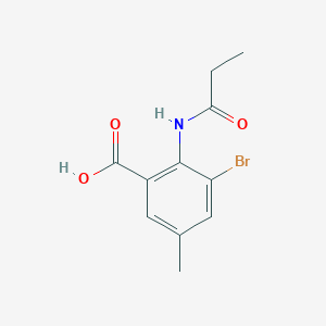 molecular formula C11H12BrNO3 B5118679 3-bromo-5-methyl-2-(propionylamino)benzoic acid 