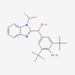 molecular formula C25H34N2O2 B5118684 2,6-di-tert-butyl-4-[hydroxy(1-isopropyl-1H-benzimidazol-2-yl)methyl]phenol 