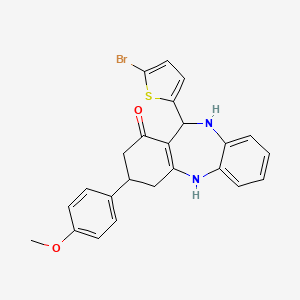 molecular formula C24H21BrN2O2S B5118694 11-(5-bromo-2-thienyl)-3-(4-methoxyphenyl)-2,3,4,5,10,11-hexahydro-1H-dibenzo[b,e][1,4]diazepin-1-one 