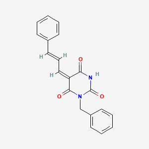 1-benzyl-5-(3-phenyl-2-propen-1-ylidene)-2,4,6(1H,3H,5H)-pyrimidinetrione