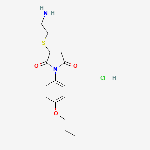 molecular formula C15H21ClN2O3S B5118737 3-[(2-aminoethyl)thio]-1-(4-propoxyphenyl)-2,5-pyrrolidinedione hydrochloride 