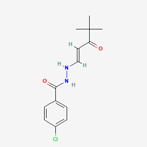 4-chloro-N'-(4,4-dimethyl-3-oxo-1-penten-1-yl)benzohydrazide