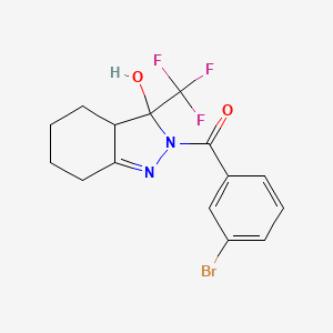 molecular formula C15H14BrF3N2O2 B5118766 2-(3-bromobenzoyl)-3-(trifluoromethyl)-3,3a,4,5,6,7-hexahydro-2H-indazol-3-ol 
