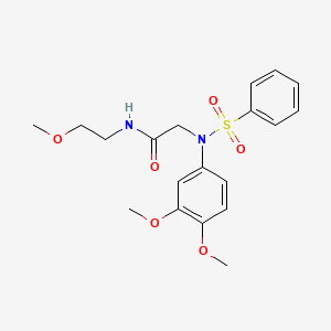 molecular formula C19H24N2O6S B5118774 N~2~-(3,4-dimethoxyphenyl)-N~1~-(2-methoxyethyl)-N~2~-(phenylsulfonyl)glycinamide 