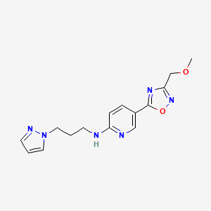 molecular formula C15H18N6O2 B5118817 5-[3-(methoxymethyl)-1,2,4-oxadiazol-5-yl]-N-[3-(1H-pyrazol-1-yl)propyl]-2-pyridinamine 
