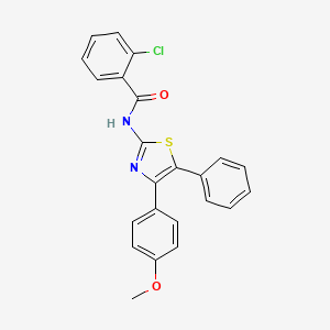 molecular formula C23H17ClN2O2S B5118818 2-chloro-N-[4-(4-methoxyphenyl)-5-phenyl-1,3-thiazol-2-yl]benzamide 