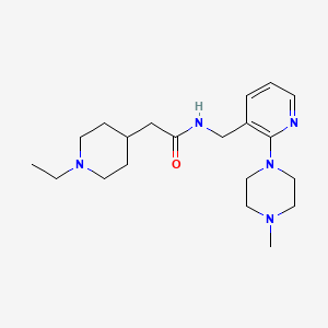molecular formula C20H33N5O B5118826 2-(1-ethyl-4-piperidinyl)-N-{[2-(4-methyl-1-piperazinyl)-3-pyridinyl]methyl}acetamide 