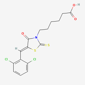 molecular formula C16H15Cl2NO3S2 B5118843 6-[5-(2,6-dichlorobenzylidene)-4-oxo-2-thioxo-1,3-thiazolidin-3-yl]hexanoic acid 