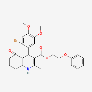 2-phenoxyethyl 4-(2-bromo-4,5-dimethoxyphenyl)-2-methyl-5-oxo-1,4,5,6,7,8-hexahydro-3-quinolinecarboxylate