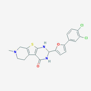 molecular formula C20H17Cl2N3O2S B511891 2-[5-(3,4-dichlorophenyl)-2-furyl]-7-methyl-2,3,5,6,7,8-hexahydropyrido[4',3':4,5]thieno[2,3-d]pyrimidin-4(1H)-one CAS No. 353462-80-3