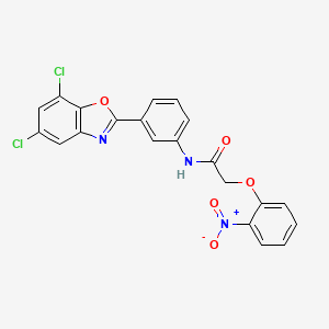 N-[3-(5,7-dichloro-1,3-benzoxazol-2-yl)phenyl]-2-(2-nitrophenoxy)acetamide