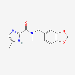 molecular formula C14H15N3O3 B5118919 N-(1,3-benzodioxol-5-ylmethyl)-N,4-dimethyl-1H-imidazole-2-carboxamide trifluoroacetate 