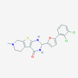 molecular formula C20H17Cl2N3O2S B511892 2-[5-(2,3-dichlorophenyl)-2-furyl]-7-methyl-2,3,5,6,7,8-hexahydropyrido[4',3':4,5]thieno[2,3-d]pyrimidin-4(1H)-one CAS No. 353462-85-8
