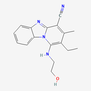 molecular formula C17H18N4O B5118929 2-ethyl-1-[(2-hydroxyethyl)amino]-3-methylpyrido[1,2-a]benzimidazole-4-carbonitrile CAS No. 5872-10-6