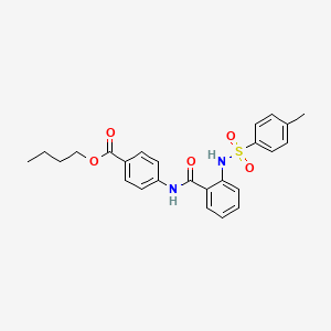 molecular formula C25H26N2O5S B5118930 butyl 4-[(2-{[(4-methylphenyl)sulfonyl]amino}benzoyl)amino]benzoate 