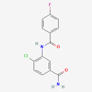 molecular formula C14H10ClFN2O2 B5118932 4-chloro-3-[(4-fluorobenzoyl)amino]benzamide 