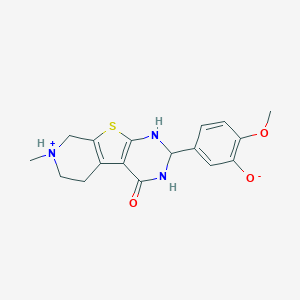 molecular formula C17H19N3O3S B511895 2-Methoxy-5-(11-methyl-3-oxo-8-thia-4,6-diaza-11-azoniatricyclo[7.4.0.02,7]trideca-1(9),2(7)-dien-5-yl)phenolate CAS No. 497241-78-8
