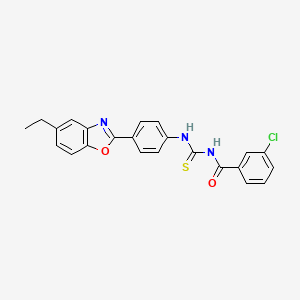 3-chloro-N-({[4-(5-ethyl-1,3-benzoxazol-2-yl)phenyl]amino}carbonothioyl)benzamide