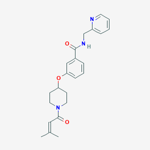 3-{[1-(3-methyl-2-butenoyl)-4-piperidinyl]oxy}-N-(2-pyridinylmethyl)benzamide