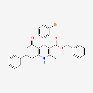 molecular formula C30H26BrNO3 B5118972 benzyl 4-(3-bromophenyl)-2-methyl-5-oxo-7-phenyl-1,4,5,6,7,8-hexahydro-3-quinolinecarboxylate 