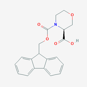 molecular formula C20H19NO5 B051190 (S)-4-(((9H-芴-9-基)甲氧羰基)吗啉-3-羧酸 CAS No. 281655-37-6
