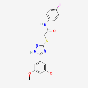 2-{[5-(3,5-dimethoxyphenyl)-4H-1,2,4-triazol-3-yl]thio}-N-(4-iodophenyl)acetamide