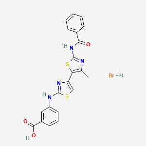 molecular formula C21H17BrN4O3S2 B5119019 3-{[2'-(benzoylamino)-4'-methyl-4,5'-bi-1,3-thiazol-2-yl]amino}benzoic acid hydrobromide 