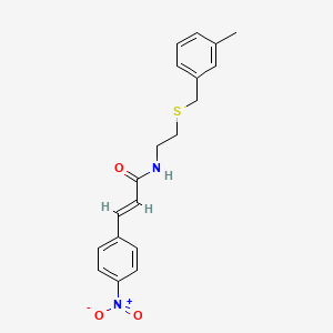 molecular formula C19H20N2O3S B5119025 N-{2-[(3-methylbenzyl)thio]ethyl}-3-(4-nitrophenyl)acrylamide 