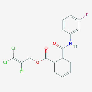 molecular formula C17H15Cl3FNO3 B5119074 2,3,3-trichloro-2-propen-1-yl 6-{[(3-fluorophenyl)amino]carbonyl}-3-cyclohexene-1-carboxylate 