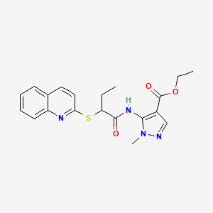 molecular formula C20H22N4O3S B5119085 ethyl 1-methyl-5-{[2-(2-quinolinylthio)butanoyl]amino}-1H-pyrazole-4-carboxylate 