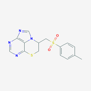 molecular formula C15H14N4O2S2 B511910 7-{[(4-Methylphenyl)sulfonyl]methyl}-7,8-dihydro[1,4]thiazino[4,3,2-gh]purine CAS No. 697246-07-4