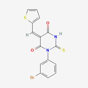 molecular formula C15H9BrN2O2S2 B5119122 1-(3-bromophenyl)-5-(2-thienylmethylene)-2-thioxodihydro-4,6(1H,5H)-pyrimidinedione 