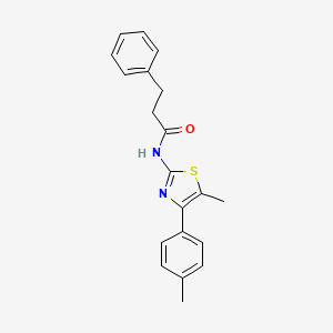 N-[5-methyl-4-(4-methylphenyl)-1,3-thiazol-2-yl]-3-phenylpropanamide