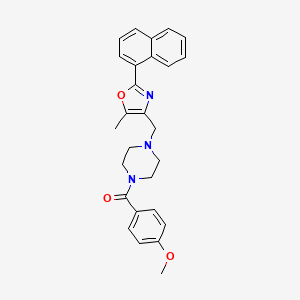 molecular formula C27H27N3O3 B5119168 1-(4-methoxybenzoyl)-4-{[5-methyl-2-(1-naphthyl)-1,3-oxazol-4-yl]methyl}piperazine 