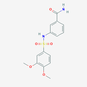 molecular formula C15H16N2O5S B5119182 3-{[(3,4-dimethoxyphenyl)sulfonyl]amino}benzamide 