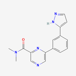 molecular formula C16H15N5O B5119202 N,N-dimethyl-6-[3-(1H-pyrazol-3-yl)phenyl]-2-pyrazinecarboxamide 