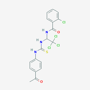 N-[1-({[(4-acetylphenyl)amino]carbonothioyl}amino)-2,2,2-trichloroethyl]-2-chlorobenzamide