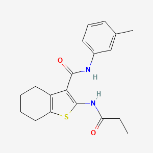 molecular formula C19H22N2O2S B5119221 N-(3-methylphenyl)-2-(propionylamino)-4,5,6,7-tetrahydro-1-benzothiophene-3-carboxamide 